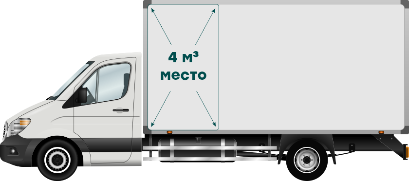 Место в фургоне, 1 метр по полу